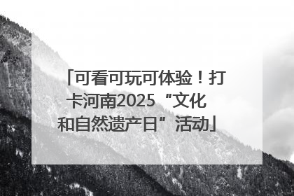 可看可玩可体验！打卡河南2025“文化和自然遗产日”活动