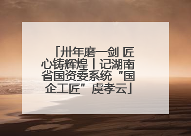 卅年磨一剑 匠心铸辉煌丨记湖南省国资委系统“国企工匠”虞孝云
