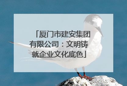 厦门市建安集团有限公司：文明铸就企业文化底色