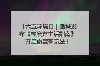 六五环境日｜鲤城发布《零废弃生活指南》开启露营新玩法