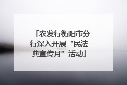 农发行衡阳市分行深入开展“民法典宣传月”活动