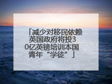 减少对移民依赖 英国政府将投30亿英镑培训本国青年“学徒”