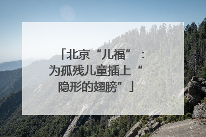 北京“儿福”：为孤残儿童插上“隐形的翅膀”