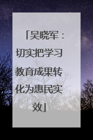 吴晓军：切实把学习教育成果转化为惠民实效