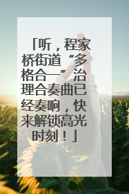 听，程家桥街道“多格合一”治理合奏曲已经奏响，快来解锁高光时刻！