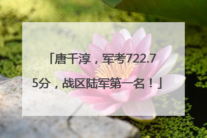 唐千淳，军考722.75分，战区陆军第一名！
