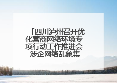 四川泸州召开优化营商网络环境专项行动工作推进会 涉企网络乱象集中整治初见成效