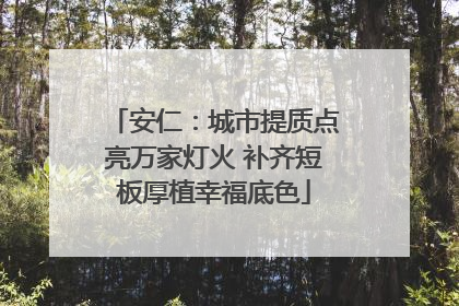 安仁：城市提质点亮万家灯火 补齐短板厚植幸福底色