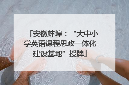 安徽蚌埠：“大中小学英语课程思政一体化建设基地”授牌