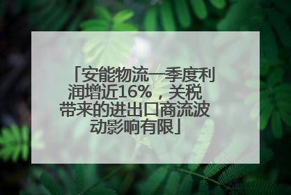 安能物流一季度利润增近16%，关税带来的进出口商流波动影响有限