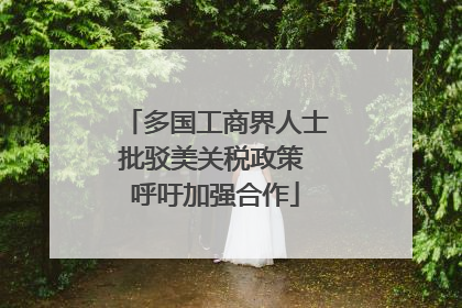多国工商界人士批驳美关税政策 呼吁加强合作