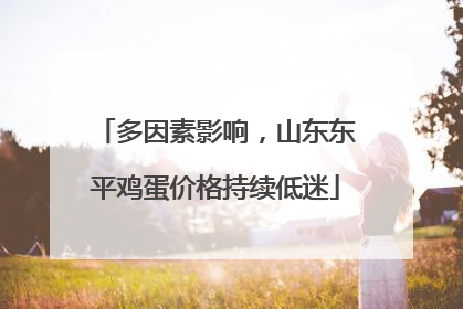 多因素影响，山东东平鸡蛋价格持续低迷