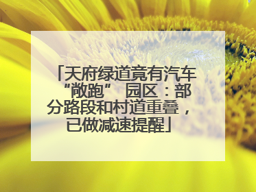 天府绿道竟有汽车“敞跑” 园区：部分路段和村道重叠，已做减速提醒