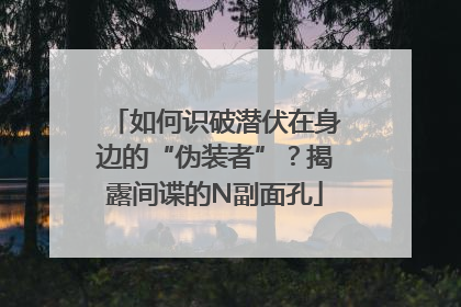 如何识破潜伏在身边的“伪装者”？揭露间谍的N副面孔