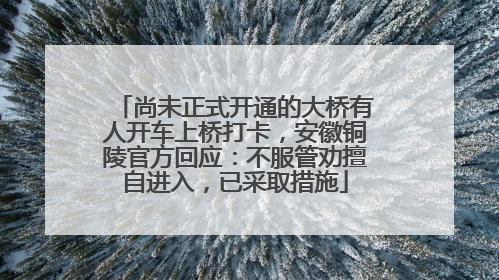 尚未正式开通的大桥有人开车上桥打卡，安徽铜陵官方回应：不服管劝擅自进入，已采取措施