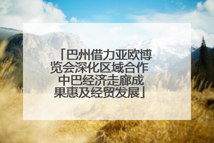 巴州借力亚欧博览会深化区域合作 中巴经济走廊成果惠及经贸发展