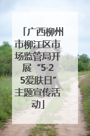 广西柳州市柳江区市场监管局开展“5·25爱肤日”主题宣传活动