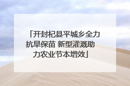 开封杞县平城乡全力抗旱保苗 新型灌溉助力农业节本增效