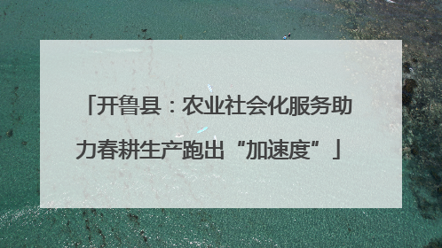 开鲁县：农业社会化服务助力春耕生产跑出“加速度”