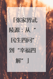 张家界武陵源：从“民生四问”到“幸福四解”