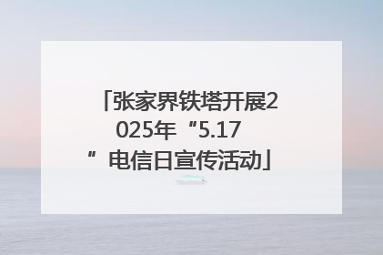 张家界铁塔开展2025年“5.17”电信日宣传活动