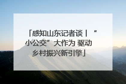 感知山东记者谈丨“小公交”大作为 驱动乡村振兴新引擎
