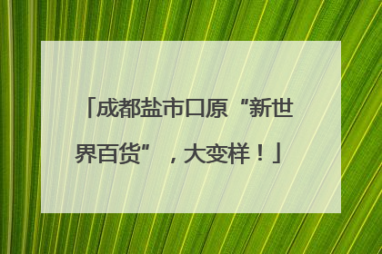 成都盐市口原“新世界百货”，大变样！