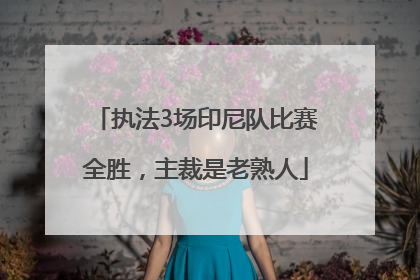 执法3场印尼队比赛全胜，主裁是老熟人