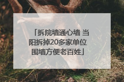 拆院墙通心墙 当阳拆掉20多家单位围墙方便老百姓