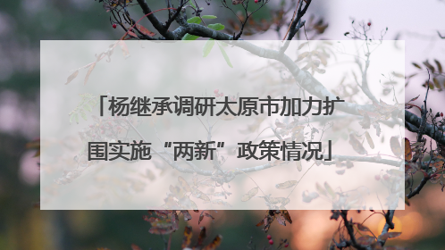 杨继承调研太原市加力扩围实施“两新”政策情况
