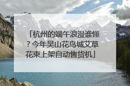 杭州的端午浪漫谁懂？今年吴山花鸟城艾草花束上架自动售货机