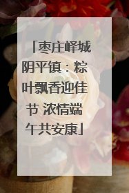 枣庄峄城阴平镇：粽叶飘香迎佳节 浓情端午共安康