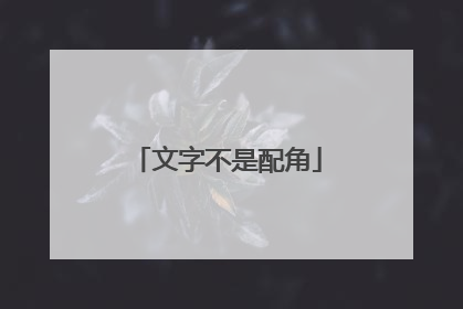 文字不是配角