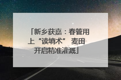 新乡获嘉：春管用上“读墒术” 麦田开启精准灌溉