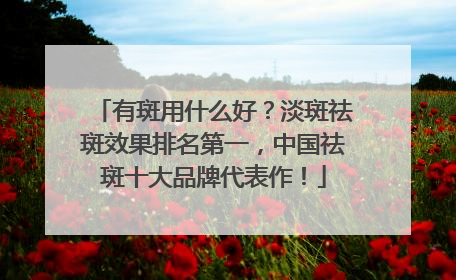 有斑用什么好？淡斑祛斑效果排名第一，中国祛斑十大品牌代表作！