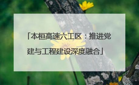 本桓高速六工区：推进党建与工程建设深度融合