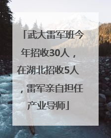 武大雷军班今年招收30人，在湖北招收5人，雷军亲自担任产业导师