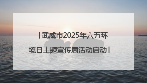 武威市2025年六五环境日主题宣传周活动启动