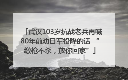 武汉103岁抗战老兵再喊80年前劝日军投降的话 “缴枪不杀，放你回家”