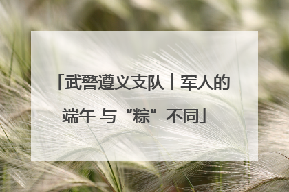 武警遵义支队︱军人的端午 与“粽”不同