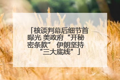 核谈判幕后细节首曝光 美政府“开秘密条款” 伊朗坚持“三大底线”