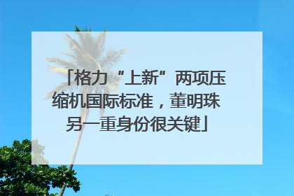 格力“上新”两项压缩机国际标准，董明珠另一重身份很关键