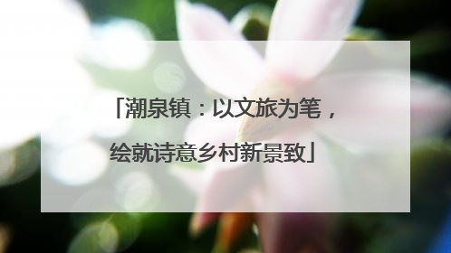 潮泉镇：以文旅为笔，绘就诗意乡村新景致