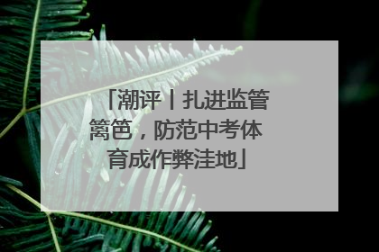 潮评丨扎进监管篱笆，防范中考体育成作弊洼地