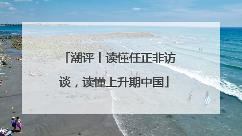 潮评丨读懂任正非访谈，读懂上升期中国