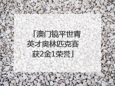 澳门镜平世青英才奥林匹克赛获2金1荣誉