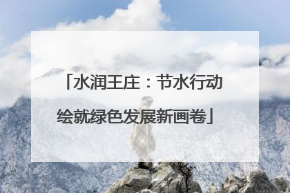 水润王庄：节水行动绘就绿色发展新画卷