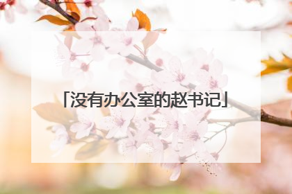 没有办公室的赵书记