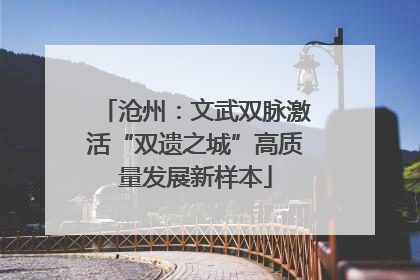 沧州：文武双脉激活“双遗之城”高质量发展新样本