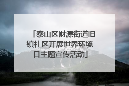 泰山区财源街道旧镇社区开展世界环境日主题宣传活动
